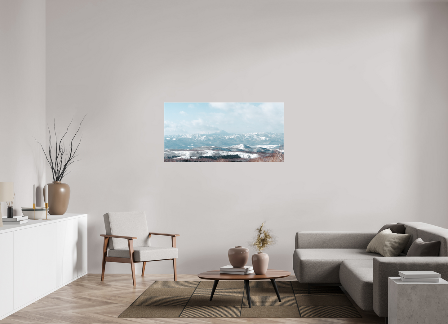 140 x 70 cm, Photo Print Under Acrylic Glass Volcan à Hokkaido
