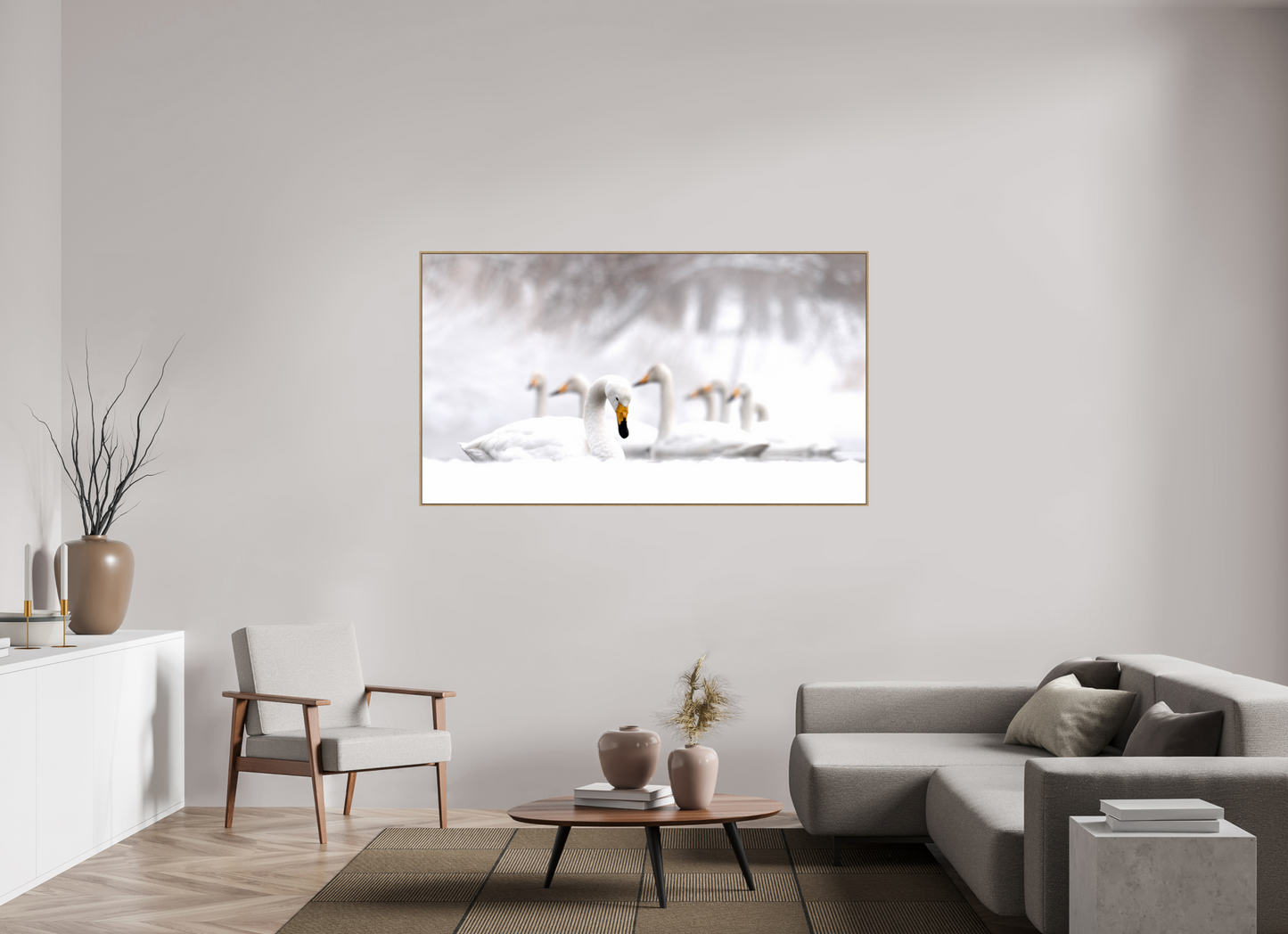 176 x 99 cm, Caisse Bois 6 mm Les Cygnes