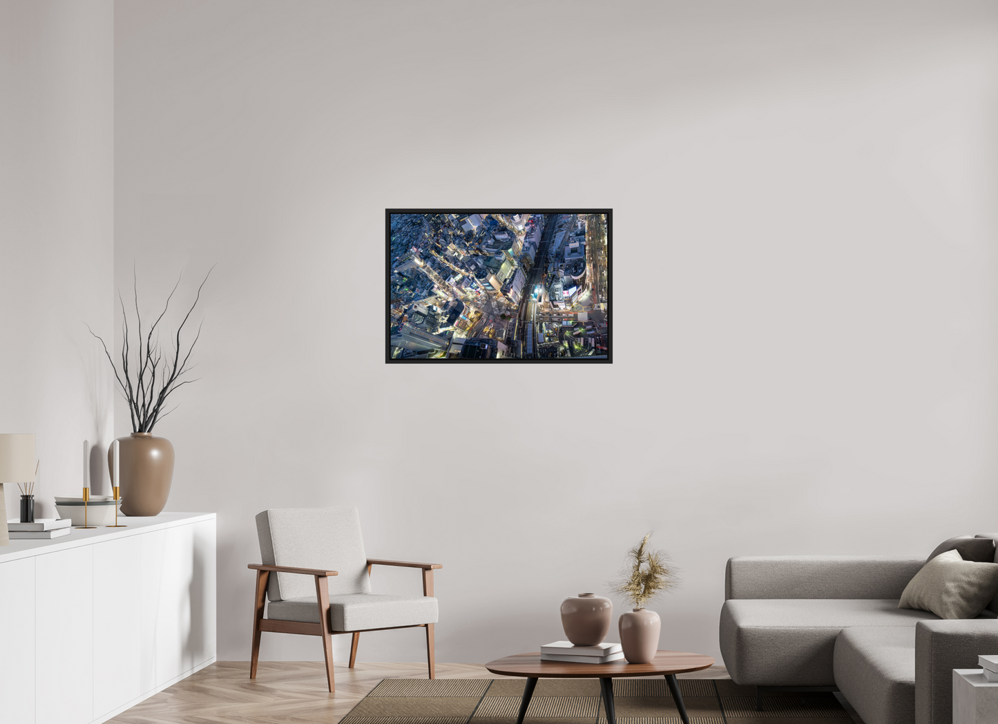 90 x 60 cm, Caisse noir mat 15 mm Shibuya