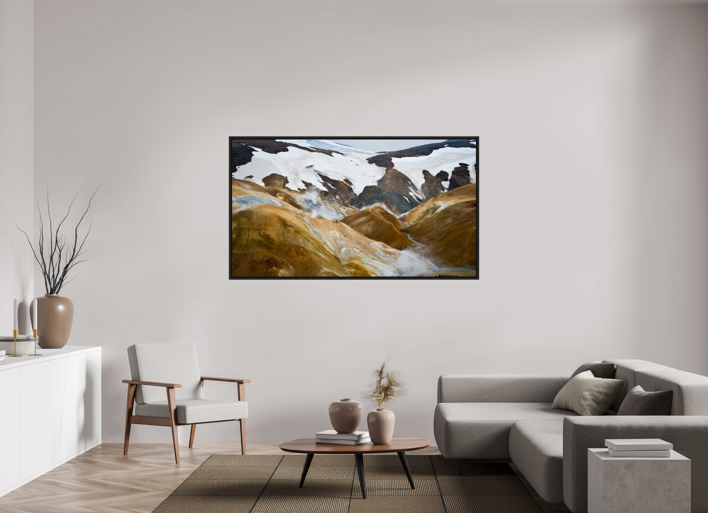 176 x 99 cm, Caisse noir mat 15 mm Landmannalaugar
