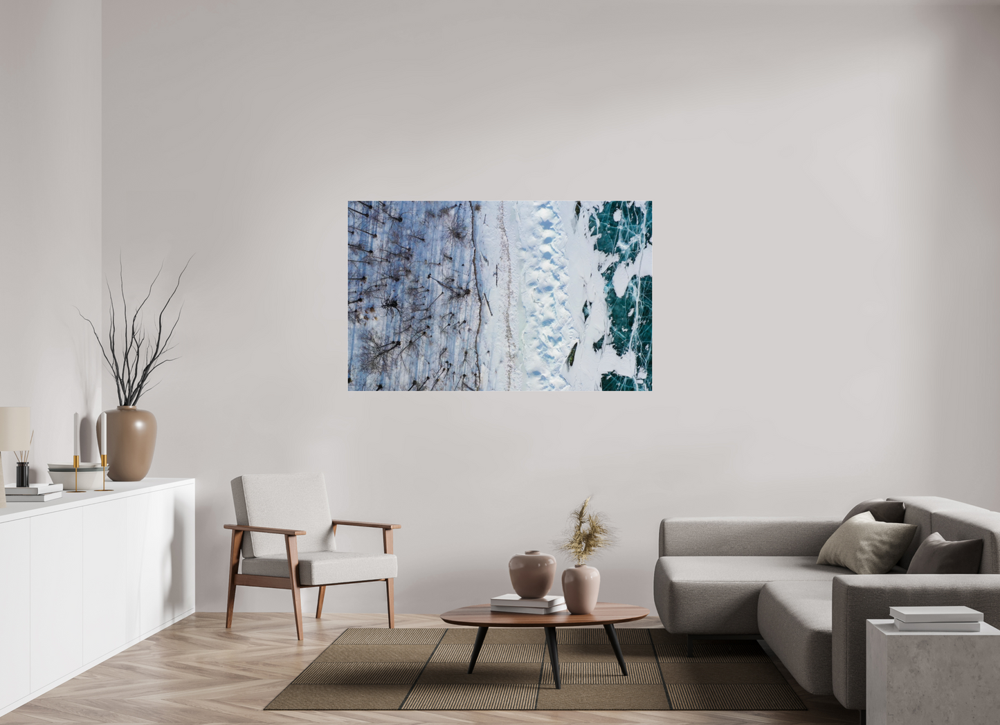 160 x 100 cm, Photo Print Under Acrylic Glass Baïkal - les arbres