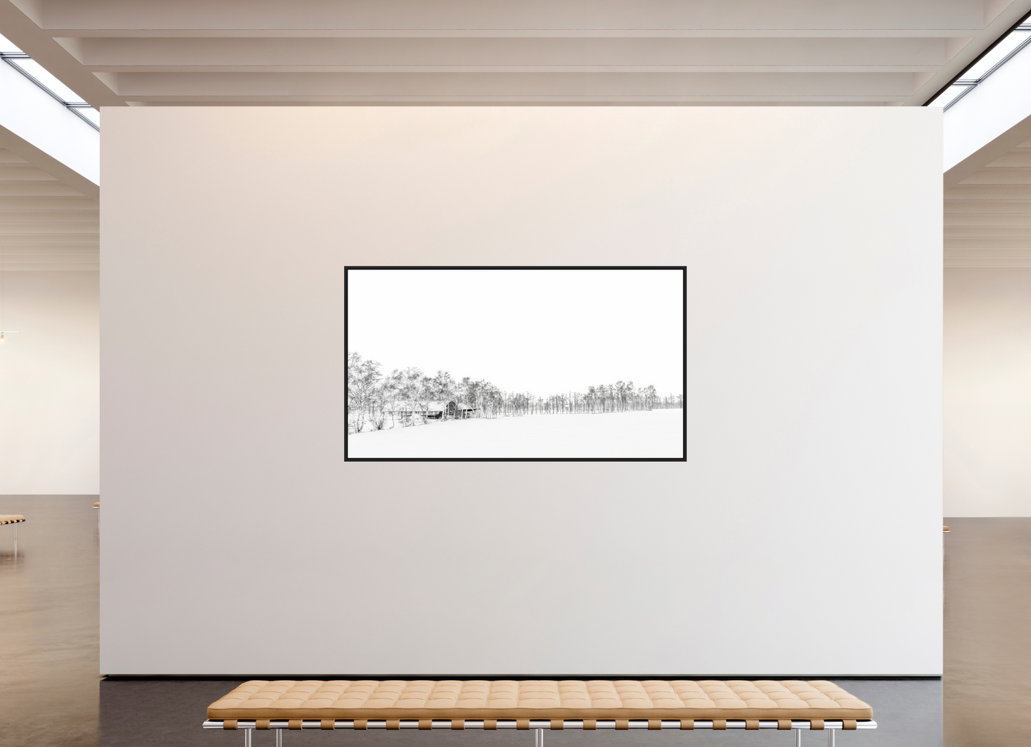 208 x 117 cm, Caisse noir mat 15 mm La neige