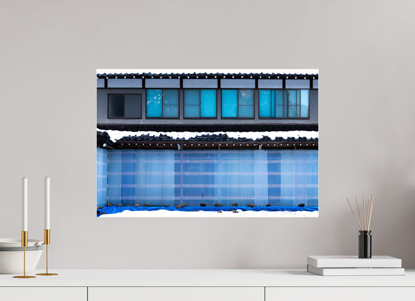 60 x 40 cm, Photo Print Under Acrylic Glass Façade au Japon