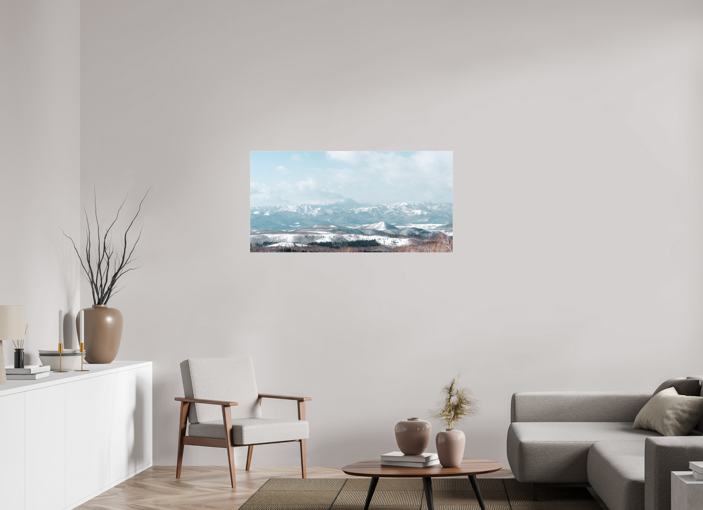 120 x 60 cm, Photo Print Under Acrylic Glass Volcan à Hokkaido
