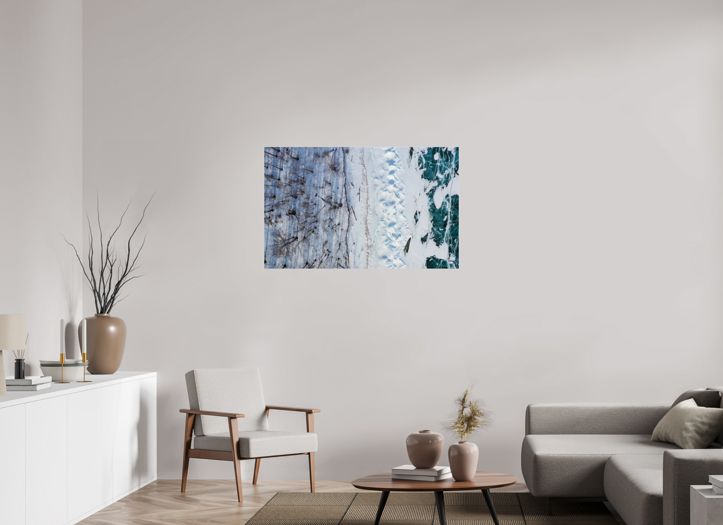 112 x 70 cm, Photo Print Under Acrylic Glass Baïkal - les arbres