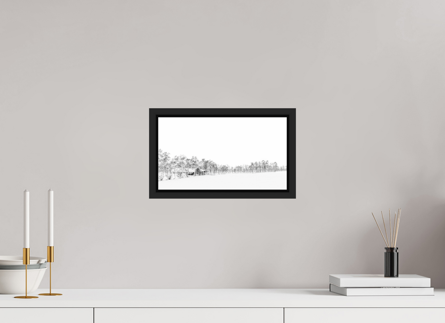 32 x 18 cm, Caisse noir mat 15 mm La neige