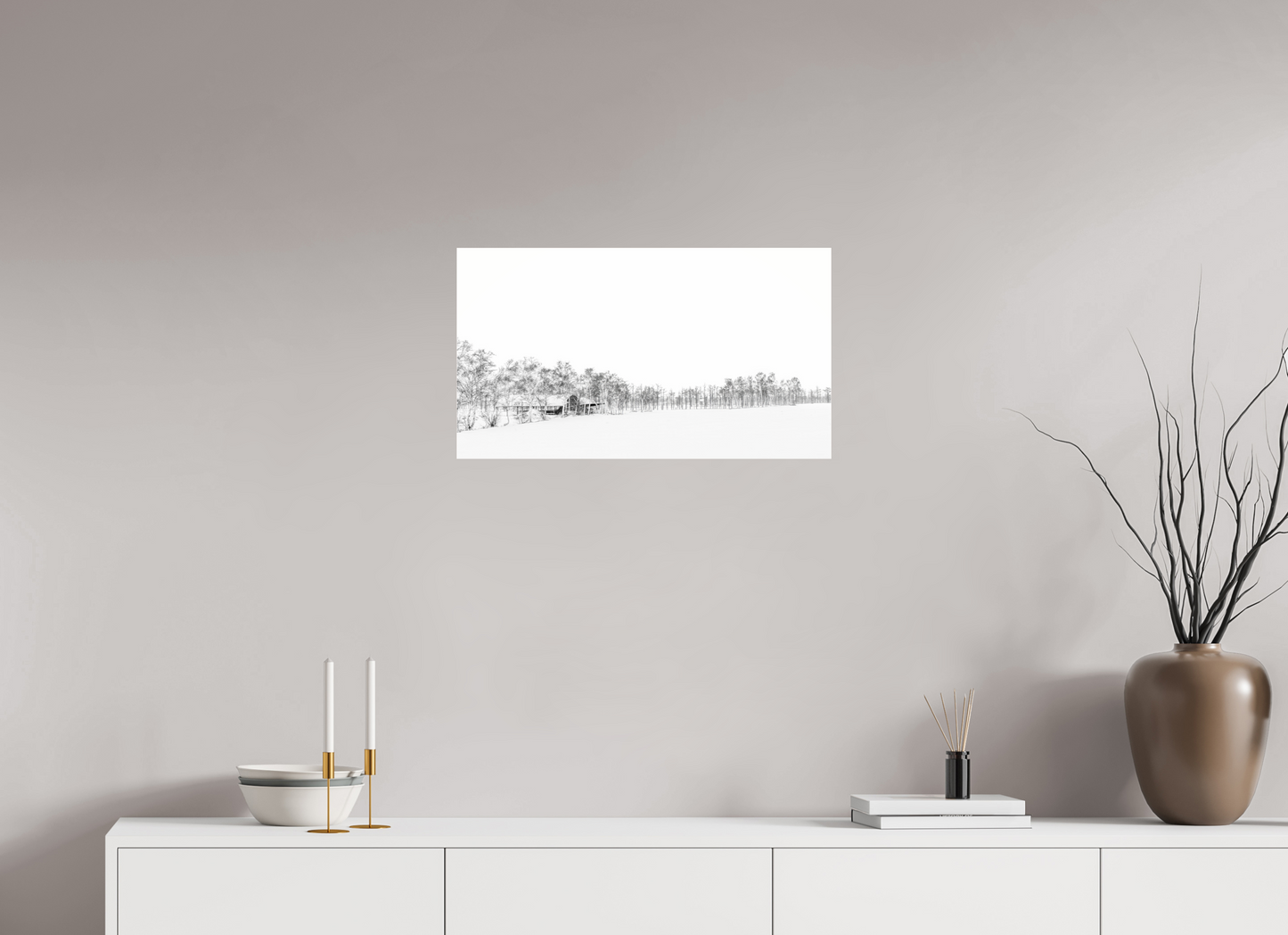 64 x 36 cm, Photo Print Under Acrylic Glass La neige
