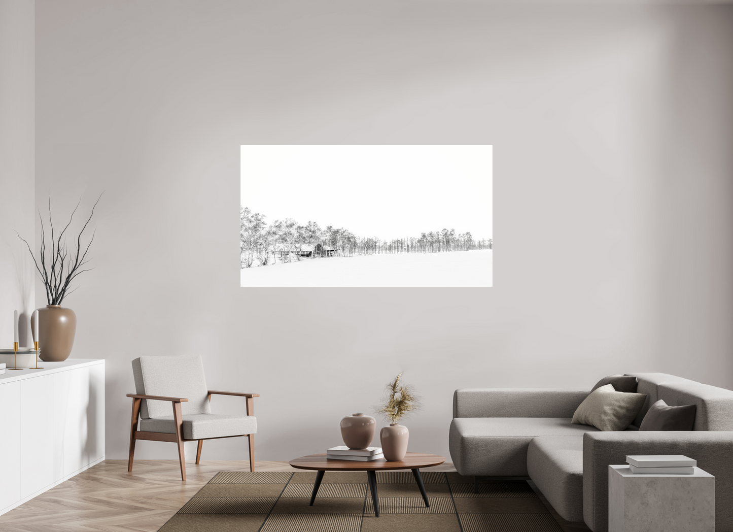 176 x 99 cm, Photo Print Under Acrylic Glass La neige