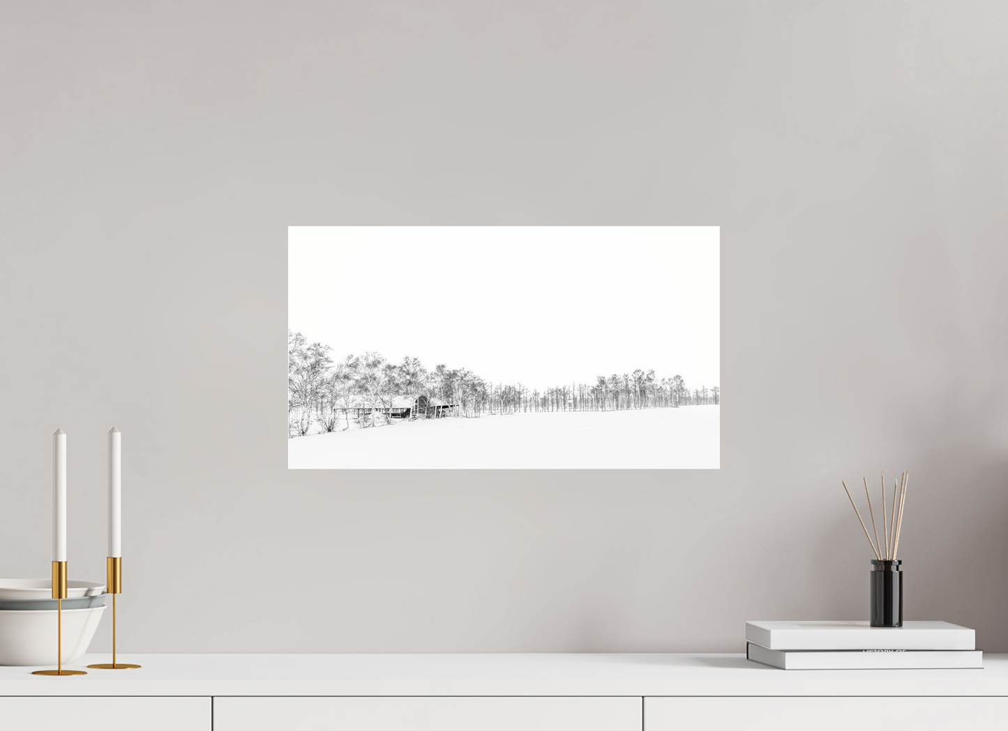 48 x 27 cm, Photo Print Under Acrylic Glass La neige