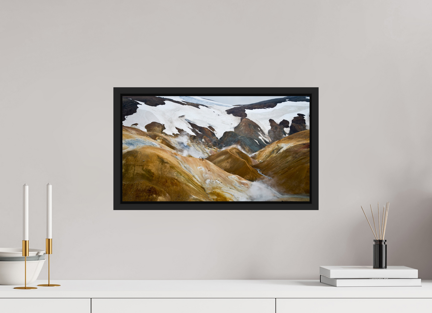 48 x 27 cm, Caisse noir mat 15 mm Landmannalaugar