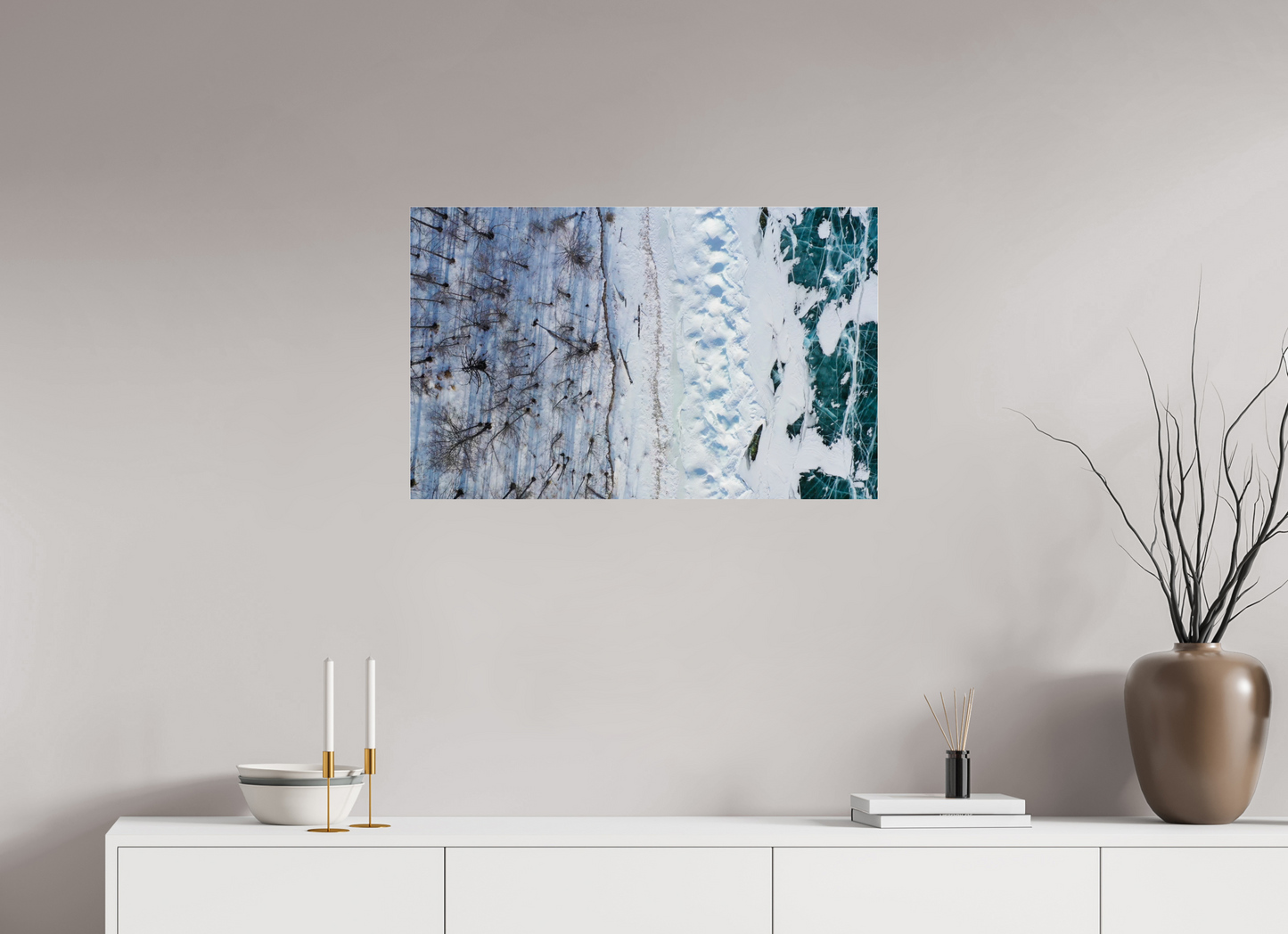 80 x 50 cm, Photo Print Under Acrylic Glass Baïkal - les arbres