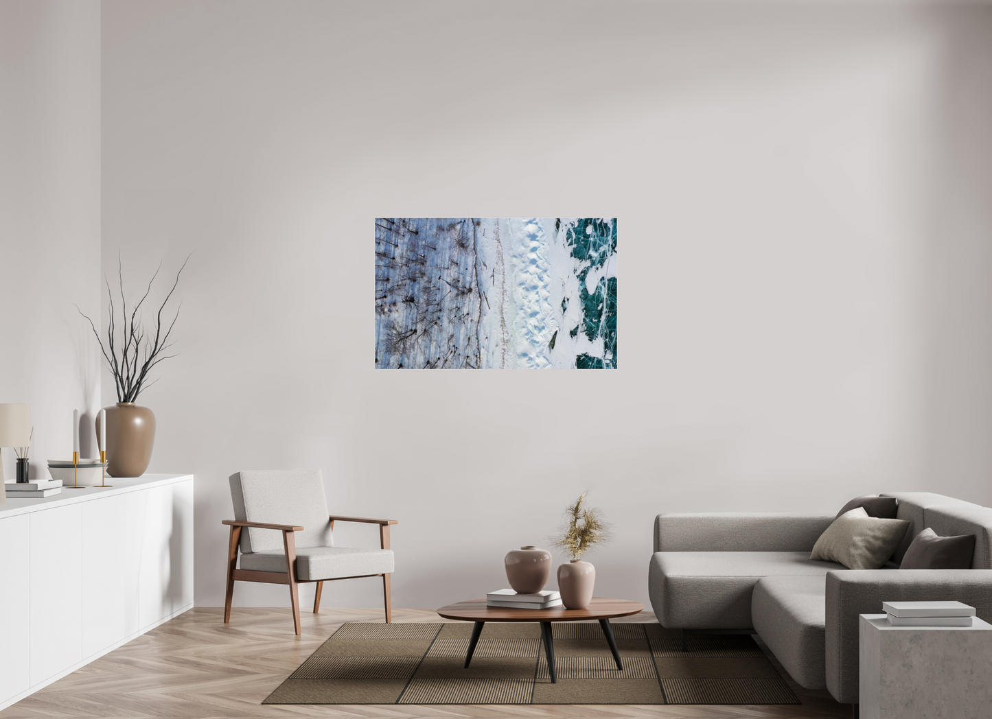 128 x 80 cm, Photo Print Under Acrylic Glass Baïkal - les arbres