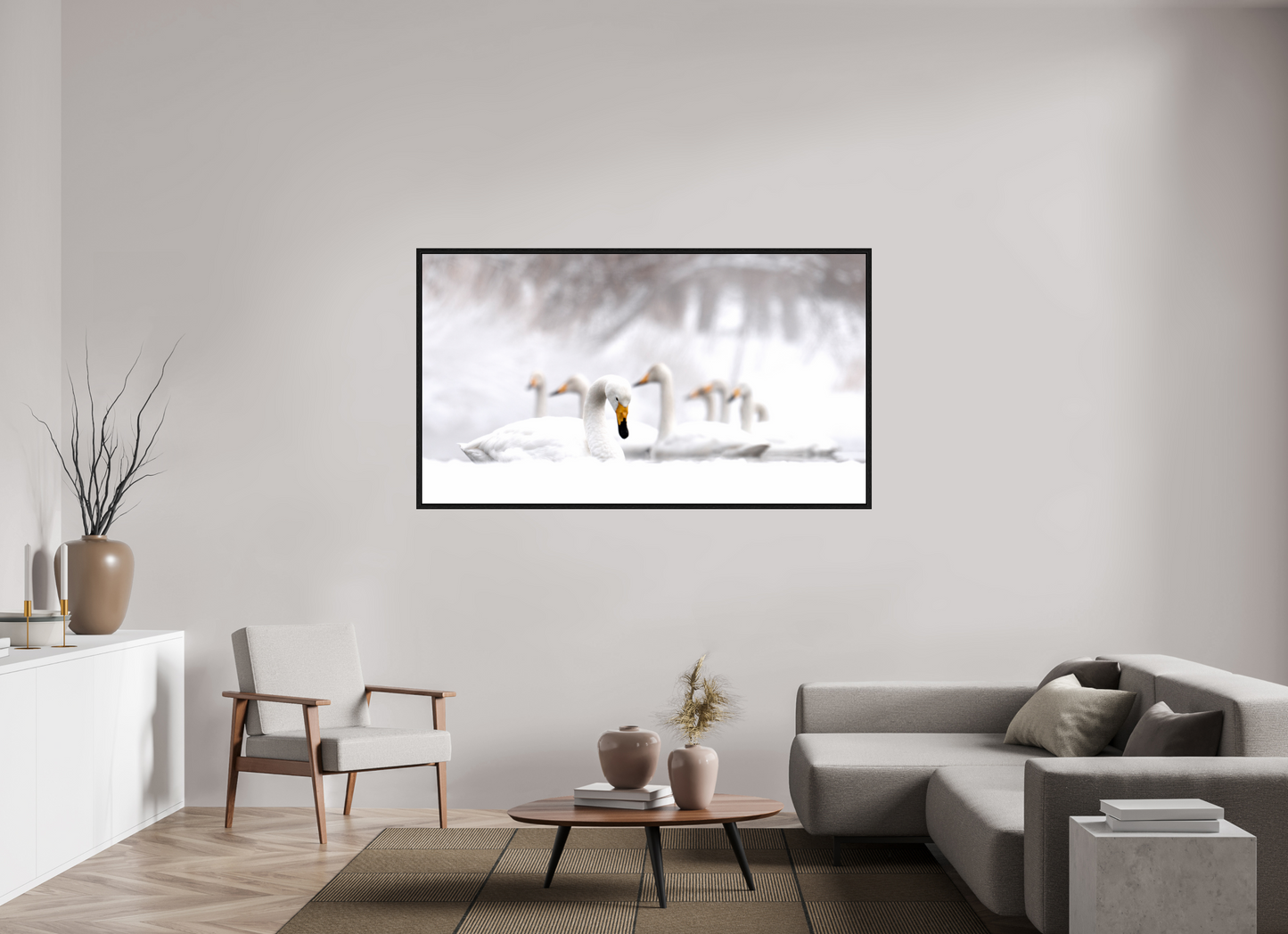 176 x 99 cm, Floater Frame Les Cygnes