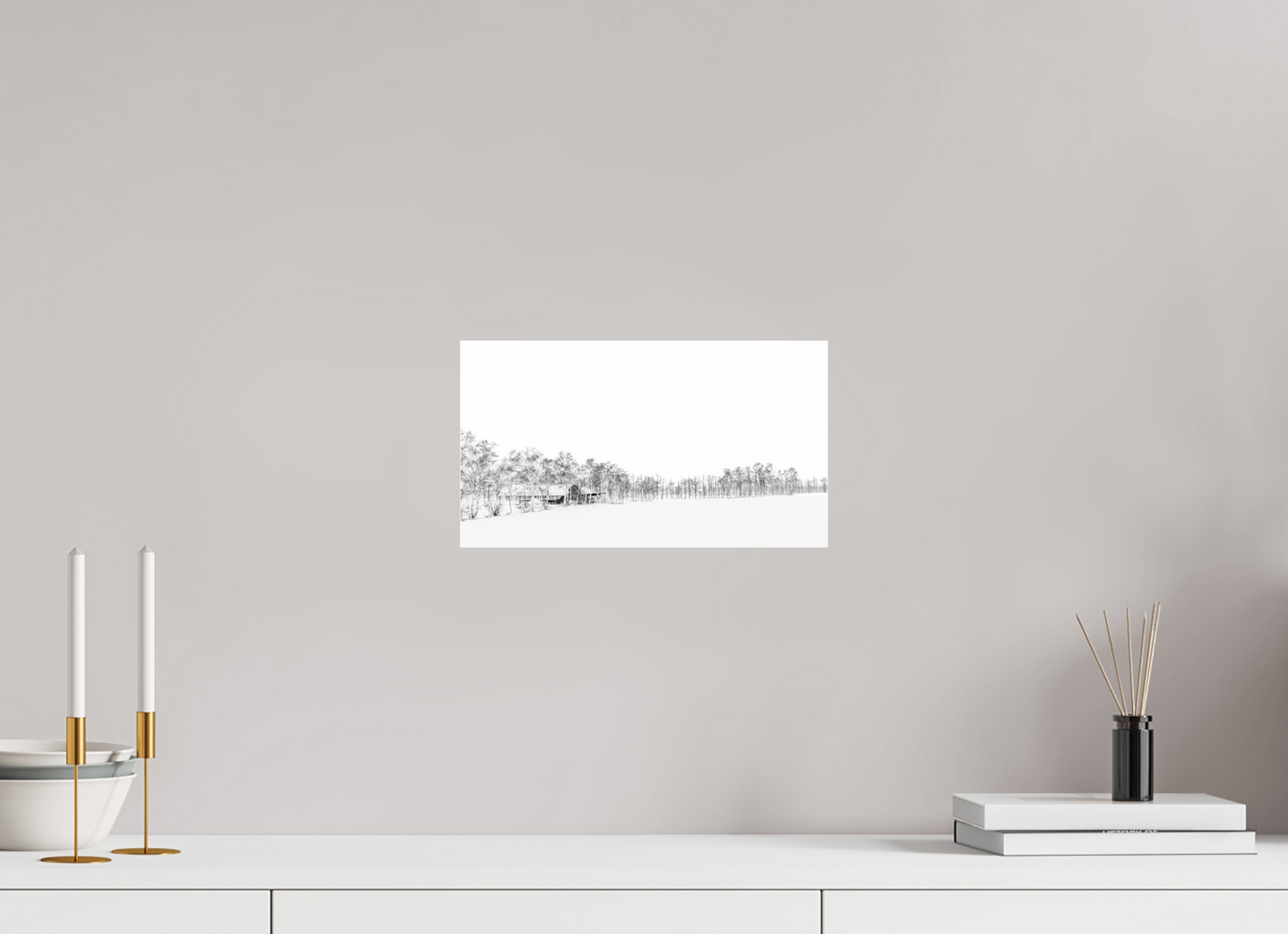 32 x 18 cm, Photo Print Under Acrylic Glass La neige