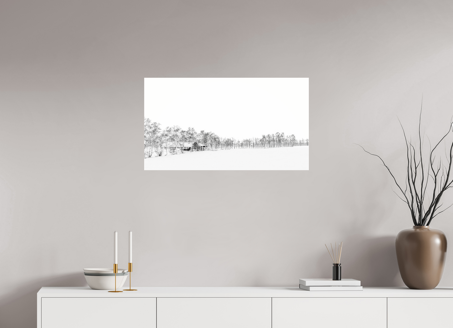 80 x 45 cm, Photo Print Under Acrylic Glass La neige