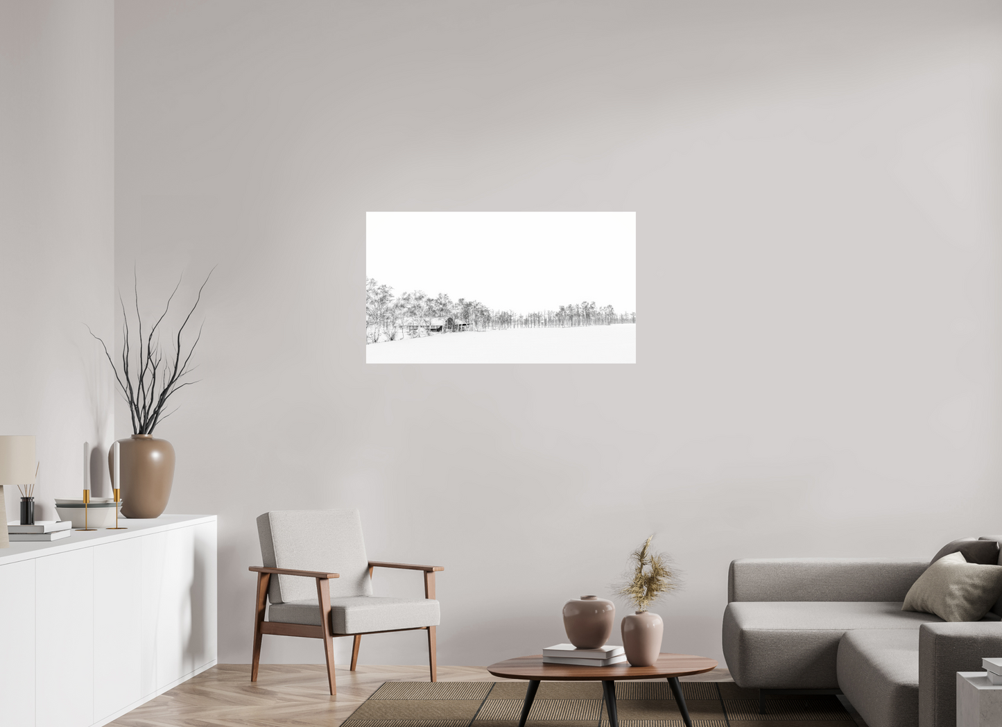 112 x 63 cm, Photo Print Under Acrylic Glass La neige