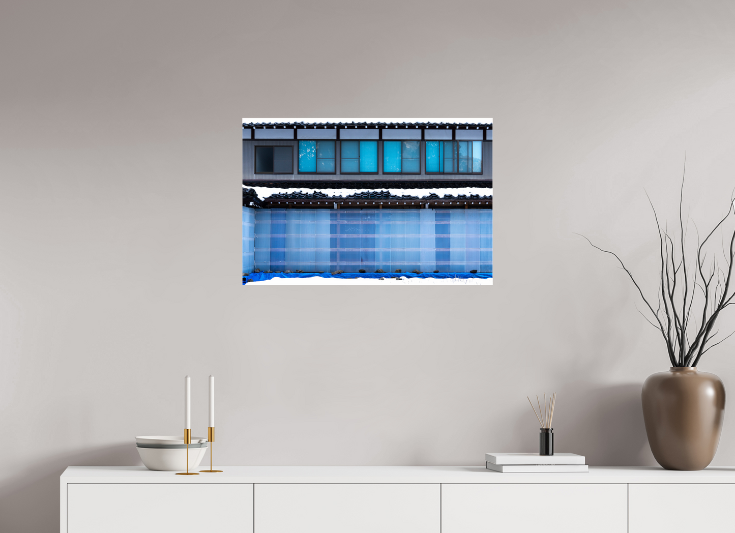 75 x 50 cm, Photo Print Under Acrylic Glass Façade au Japon