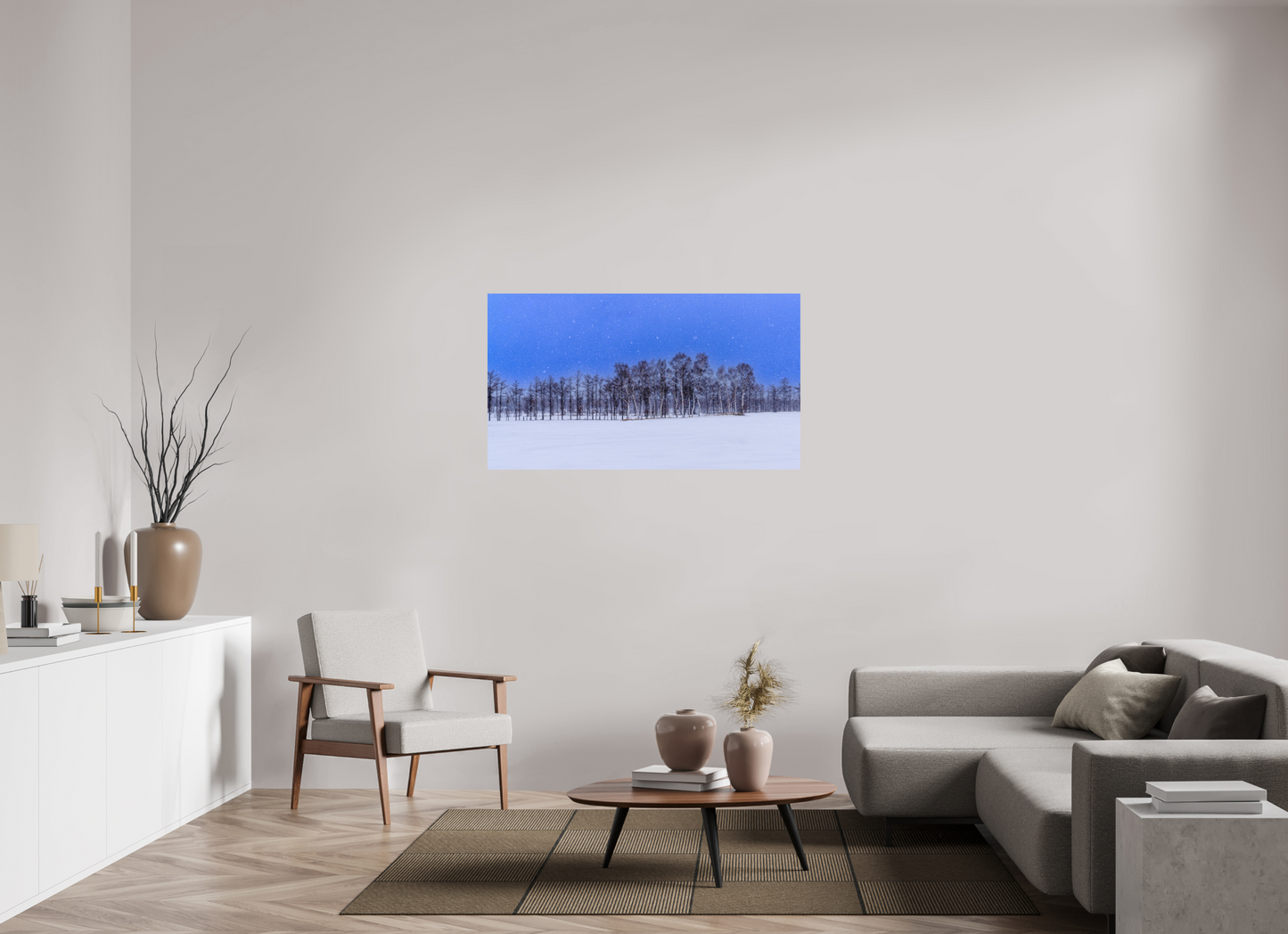128 x 72 cm, Photo Print On Fuji Crystal DP II Les arbres à Hokkaido