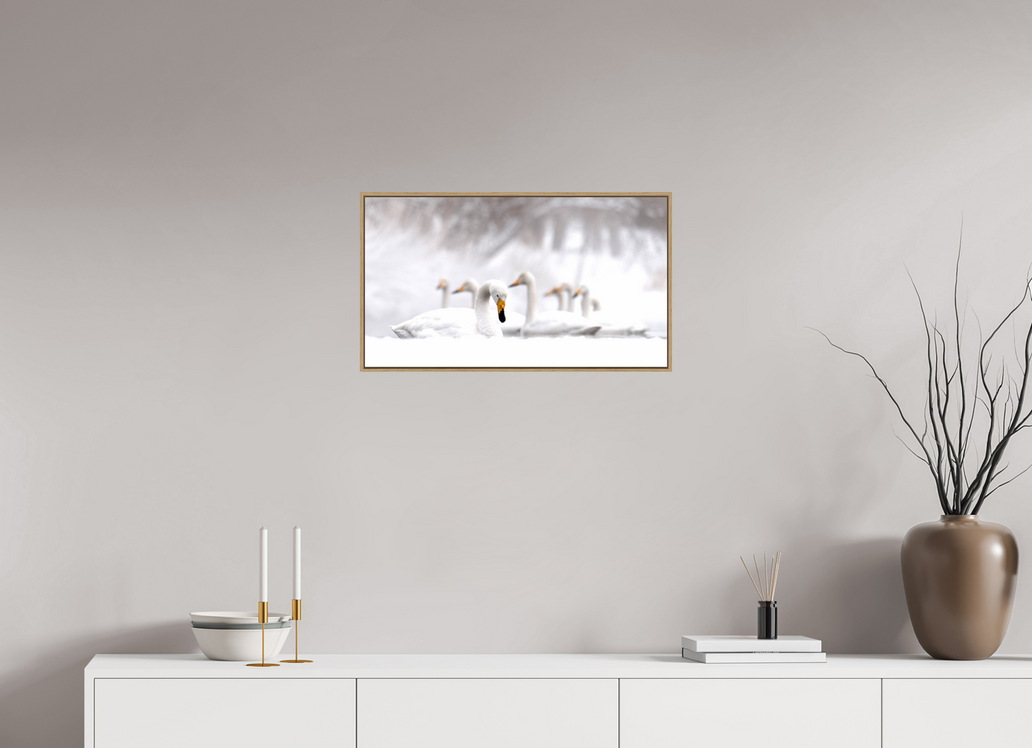64 x 36 cm, Caisse Bois 6 mm Les Cygnes
