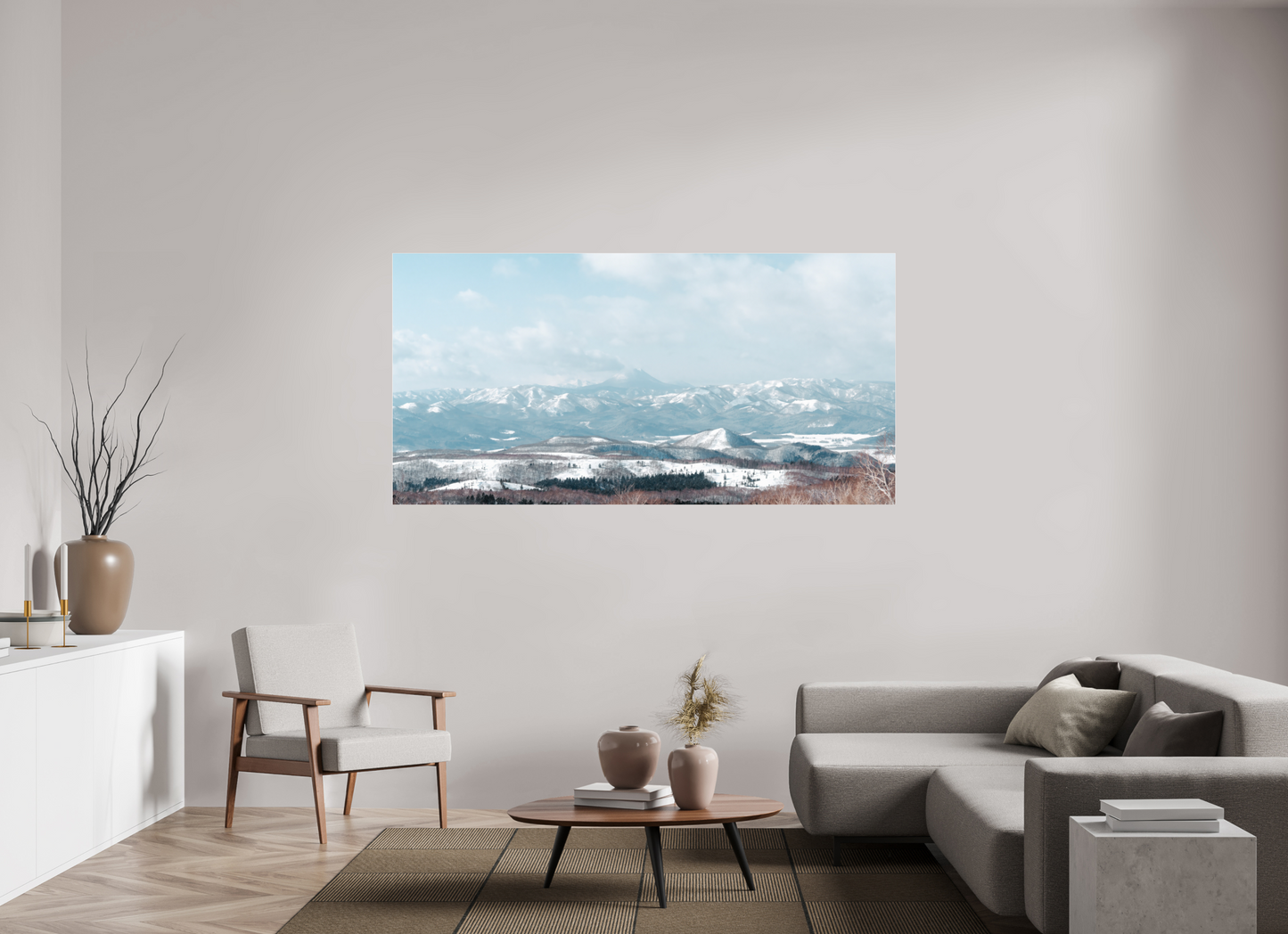 200 x 100 cm, Photo Print Under Acrylic Glass Volcan à Hokkaido