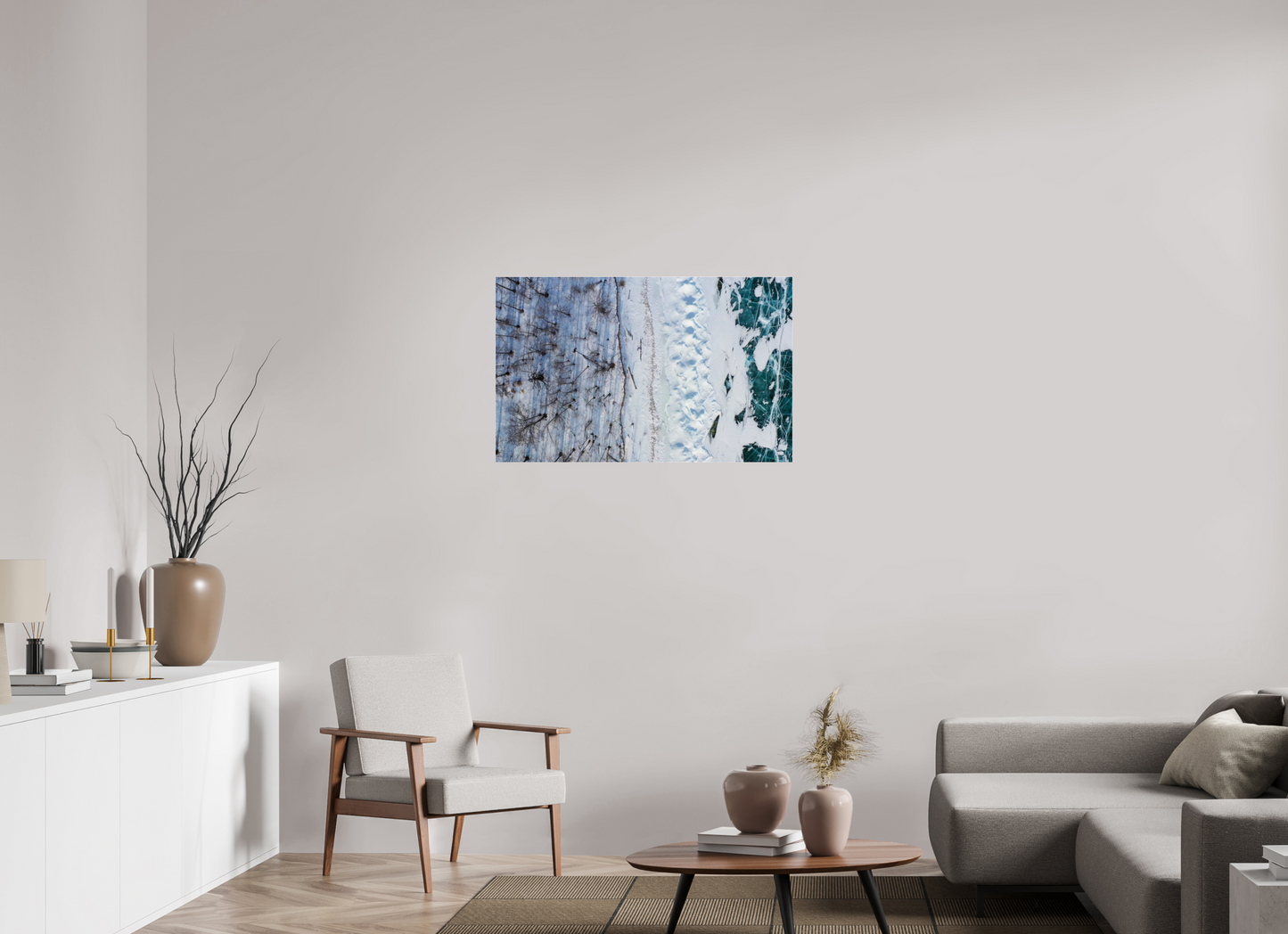 96 x 60 cm, Photo Print Under Acrylic Glass Baïkal - les arbres