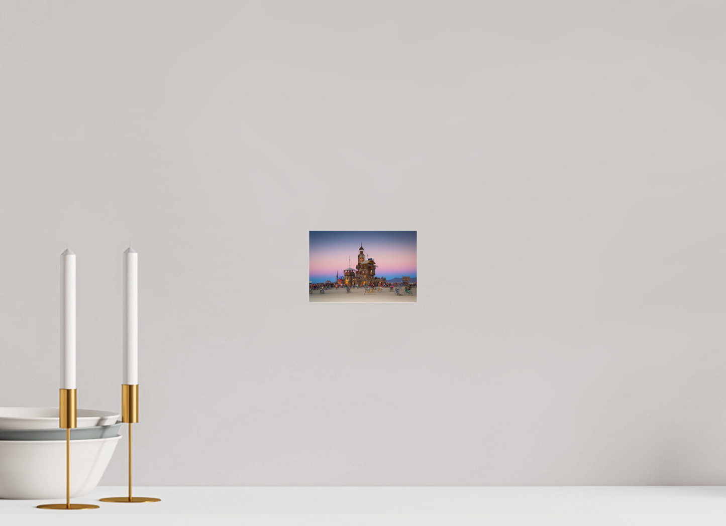 15 x 10 cm, Photo Print Under Acrylic Glass Burning man -  Au coucher du soleil