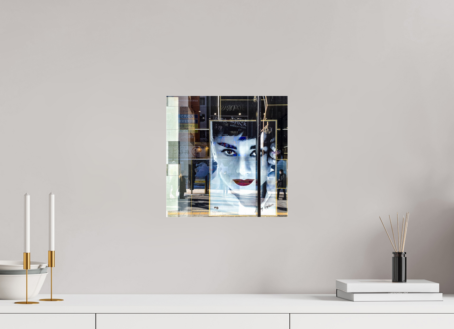 30 x 30 cm, Photo Print Under Acrylic Glass Vitrine à Sapporo