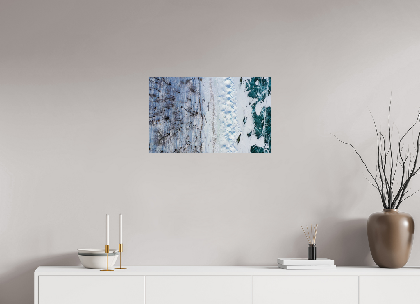64 x 40 cm, Photo Print Under Acrylic Glass Baïkal - les arbres