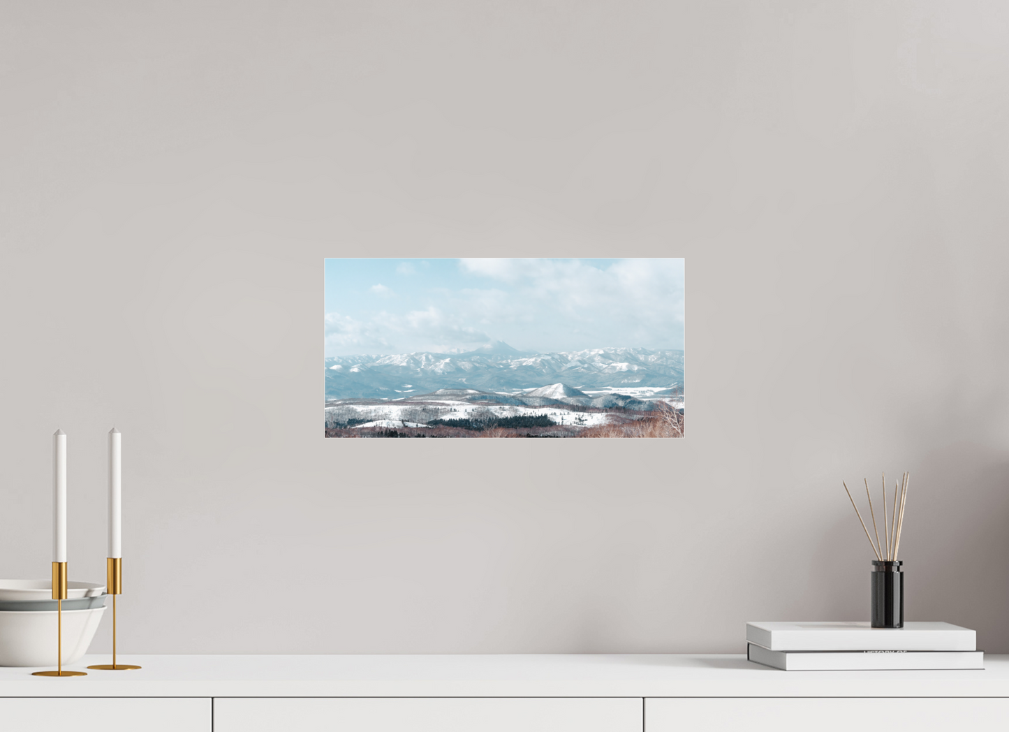 40 x 20 cm, Photo Print Under Acrylic Glass Volcan à Hokkaido