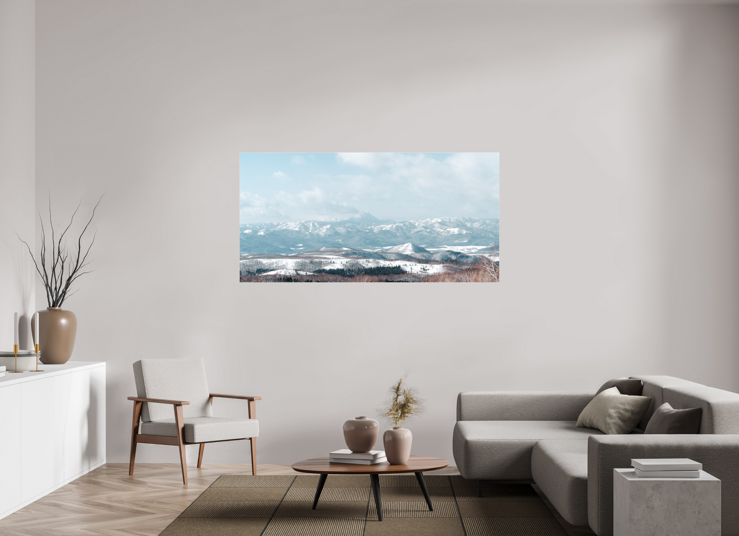 180 x 90 cm, Photo Print Under Acrylic Glass Volcan à Hokkaido
