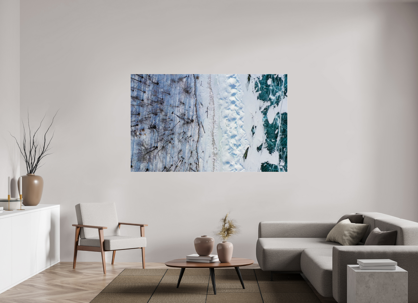 192 x 120 cm, Photo Print Under Acrylic Glass Baïkal - les arbres